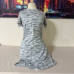 Stylish Gray Patterned Midi Dress